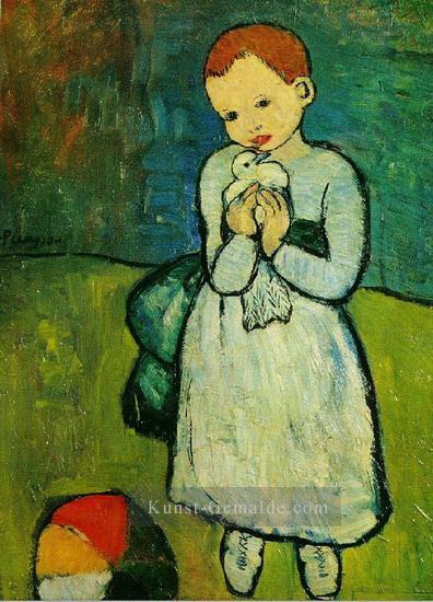 L enfant au taube 1901 kubist Pablo Picasso Ölgemälde